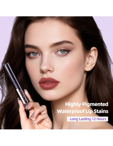 Tinte Labial Peel Off KIMUSE 12HR Hidratante Color Mauve