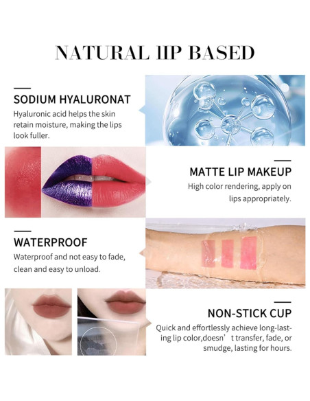 Conjunto de Lápiz Labial Peel Off Petansy 3 Colores Mate