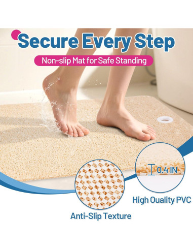 Juego de 5 Piezas ShowEzily: Alfombrilla Ducha Antideslizante y Esponjas Exfoliantes