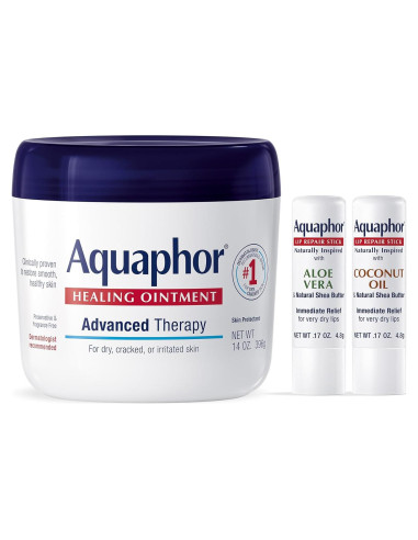 Conjunto Cuidado Piel Aquaphor - Ungüento 396g + 2 Sticks Labiales 4.8g