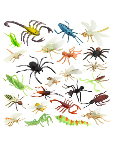 Figuras de Insectos de Juguete Pinowu - 24 Piezas 5-10 cm