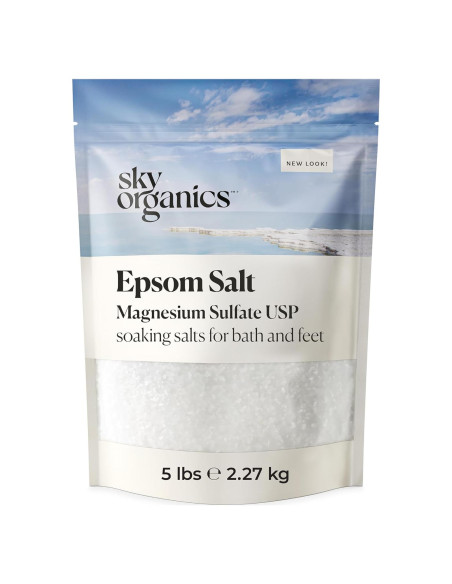 Sal de Epsom 2.27 kg Sky Organics - 100% Pura y Natural Sal de Epsom 2.27 kg Sky Organics - 100% Pura y Natural