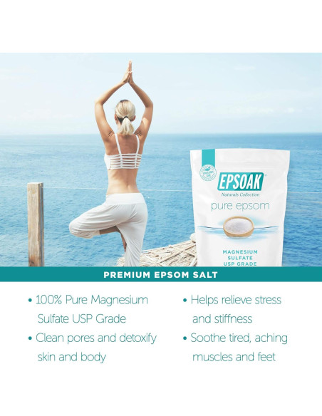 Sal de Epsom Epsoak 8.6 kg Sulfato de Magnesio Puro Sin Fragancia Sal de Epsom Epsoak 8.6 kg Sulfato de Magnesio Puro Sin Fragancia