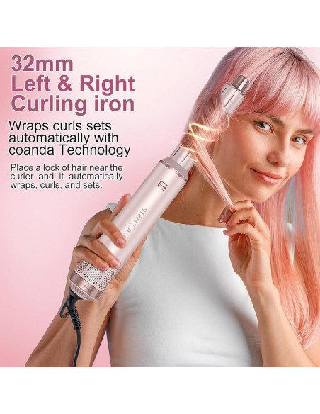 Cepillo Secador 5 en 1 Welltop WT-638 Rosa - Iones Negativos Cepillo Secador 5 en 1 Welltop WT-638 Rosa - Iones Negativos