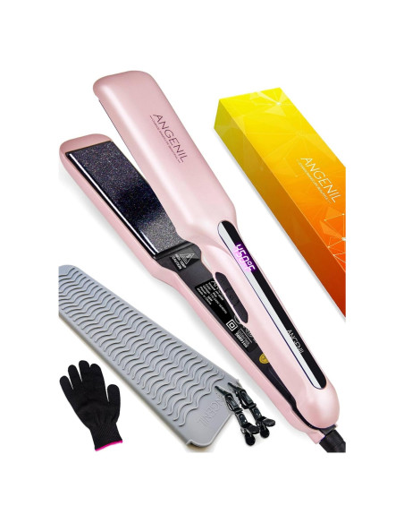 Plancha de Pelo ANGENIL 1.6" Cerámica Doble Voltaje 2 en 1 Plancha de Pelo ANGENIL 1.6" Cerámica Doble Voltaje 2 en 1