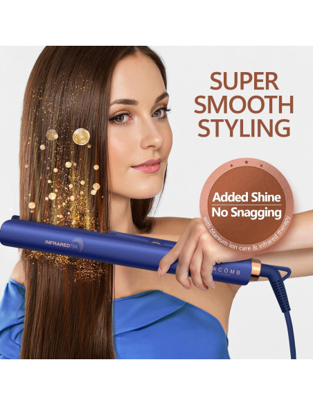 Plancha de Pelo Profesional MIRACOMB Titanio 1" Luz Infrarroja Plancha de Pelo Profesional MIRACOMB Titanio 1" Luz Infrarroja