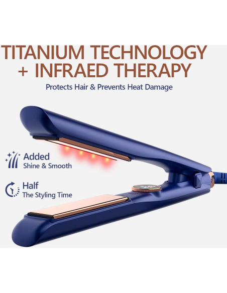 Plancha de Pelo Profesional MIRACOMB Titanio 1" Luz Infrarroja Plancha de Pelo Profesional MIRACOMB Titanio 1" Luz Infrarroja