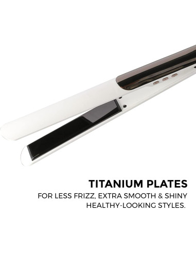 Plancha de Pelo Rozamor RZ620YT Titanio 1" Calentamiento Rápido