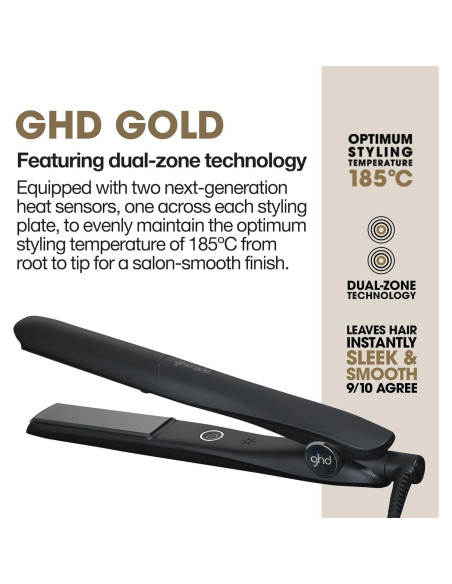 Plancha de Pelo ghd Gold 1" Cerámica Profesional 408g Plancha de Pelo ghd Gold 1" Cerámica Profesional 408g