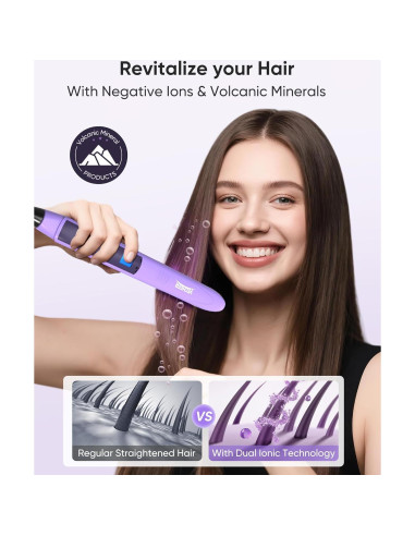 Plancha de Pelo YeCheer UV508 Cerámica 1" Doble Voltaje 10 Calor