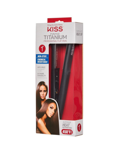 Plancha Profesional KISS Nano Titanio 1" Control Temperatura