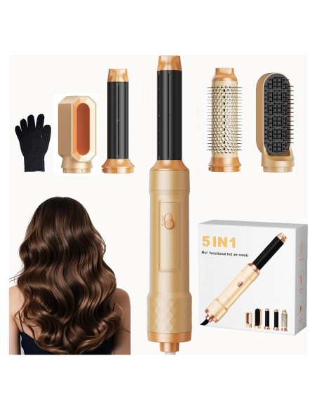 Cepillo Secador 5 en 1 Okwrap Naranja, Estilizador de Cabello Cepillo Secador 5 en 1 Okwrap Naranja, Estilizador de Cabello