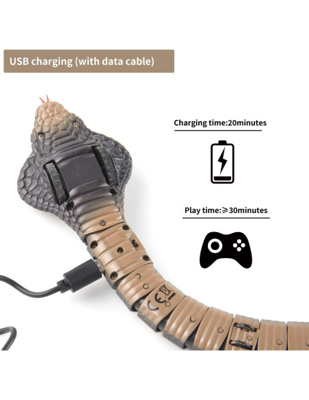 Juguete de Serpiente RC AMCHSURI Recargable USB 22cm Juguete de Serpiente RC AMCHSURI Recargable USB 22cm