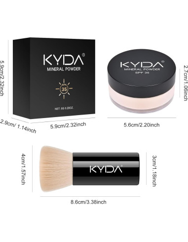 Polvo Mineral KYDA Translúcido SPF 35 7.94 g - Cobertura Ligera
