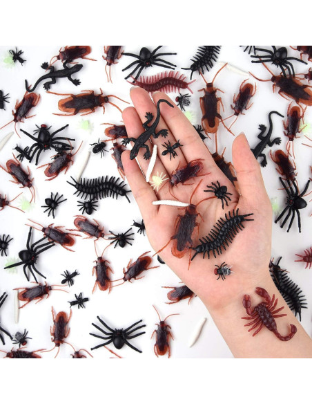 Juguetes de Broma Insectos Plásticos ASTARON 210 Pcs Halloween Juguetes de Broma Insectos Plásticos ASTARON 210 Pcs Halloween