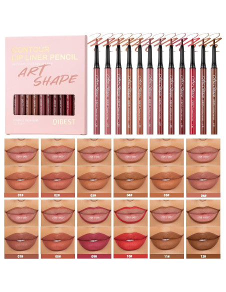 Set de 12 Lápices Labiales Mate BANGFENG - Impermeables y Suaves Set de 12 Lápices Labiales Mate BANGFENG - Impermeables y Suaves