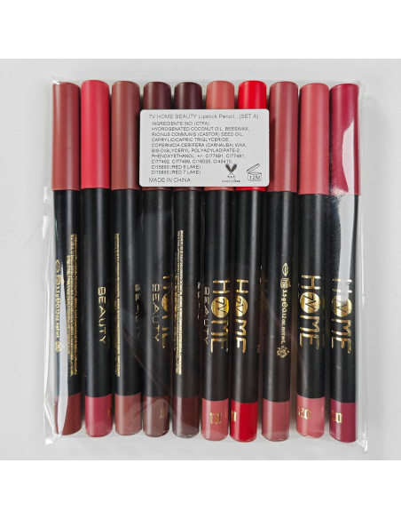 Juego de Lápices Labiales Mate 10 Colores 7V Home Beauty Juego de Lápices Labiales Mate 10 Colores 7V Home Beauty