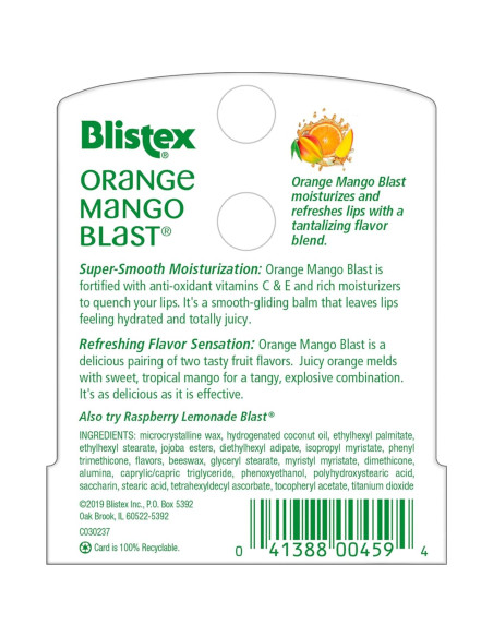 Bálsamo Labial Medicado Blistex 12 Unidades 4.25g Sabor Naranja y Mango SPF 15 Bálsamo Labial Medicado Blistex 12 Unidades 4.25g Sabor Naranja y Mango SPF 15