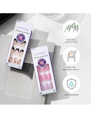Uñas Postizas KISS imPRESS 'En Mi Mente' Almendra Medianas