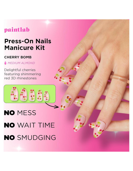 Kit de Manicura Uñas Postizas PaintLab Cherry Bomb 24 Piezas Kit de Manicura Uñas Postizas PaintLab Cherry Bomb 24 Piezas
