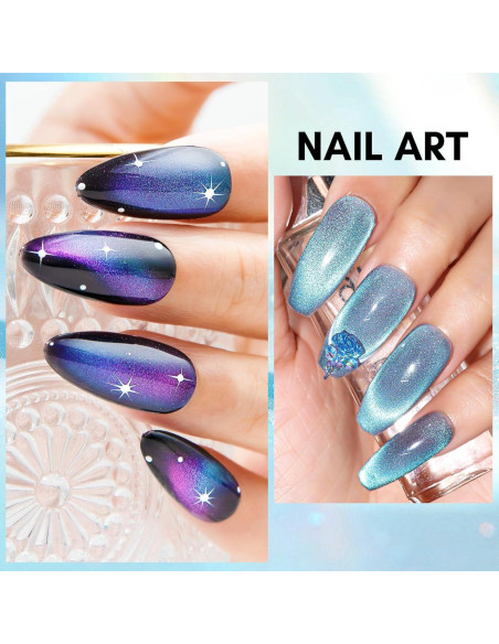 Esmalte de Uñas Gel Cat Eye Azul Makartt 10ml Efecto Aurora Esmalte de Uñas Gel Cat Eye Azul Makartt 10ml Efecto Aurora