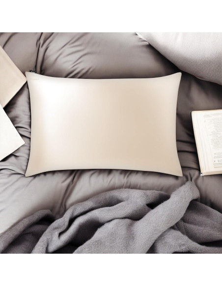 Funda de Almohada de Seda Prushh Queen 100% Morera Oro Champán Funda de Almohada de Seda Prushh Queen 100% Morera Oro Champán