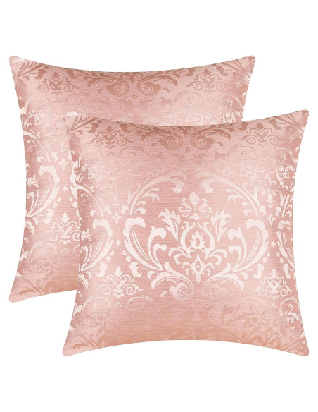 CaliTime Juego de 2 Fundas de Cojín Cuadradas 45x45 cm Rosa Polvoriento CaliTime Juego de 2 Fundas de Cojín Cuadradas 45x45 cm Rosa Polvoriento