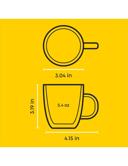 Juego de 2 Vasos de Vidrio Aislados JoyJolt 160 ml Espresso Juego de 2 Vasos de Vidrio Aislados JoyJolt 160 ml Espresso