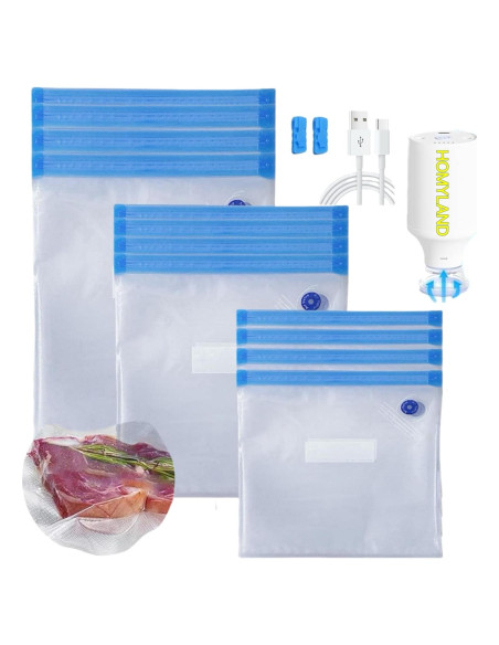 Bolsas Sous Vide Reutilizables HOMYLAND 25pcs 150g Bolsas Sous Vide Reutilizables HOMYLAND 25pcs 150g