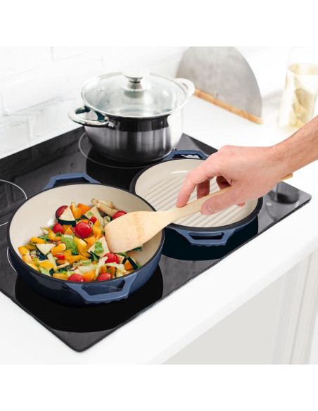 Sartén Braiser de Hierro Fundido Gennua Kitchen 3.12L Azul Sartén Braiser de Hierro Fundido Gennua Kitchen 3.12L Azul