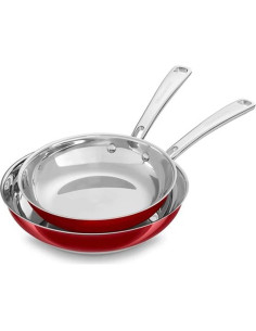Set de Sartenes de Acero Inoxidable KitchenAid 20 y 25 cm 2