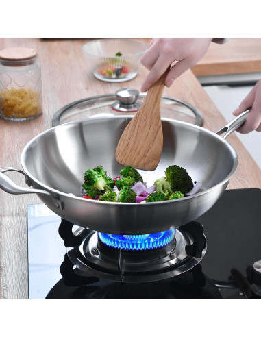 Sartén Wok Acero Inoxidable LOLYKITCH 37.5cm Mango Desmontable