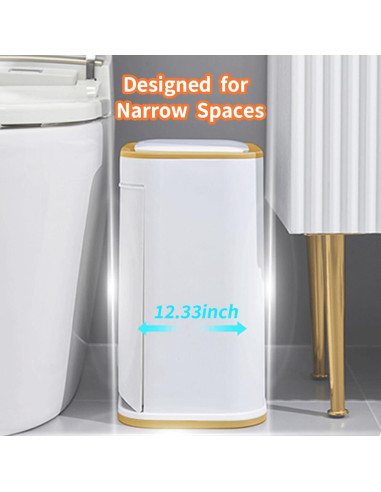 Cesto de Basura WanWanKa 12L Blanco con Tapa Antiodor