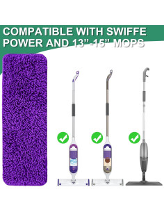 Almohadillas Reutilizables Aifacay para Mopas Swiffer 4 Pcs 38.1 cm 2