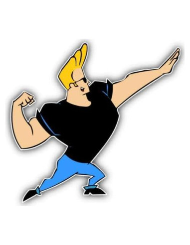 Sticker Johnny Bravo Caricatura - Decals - Impermeable 15.2x12.7cm