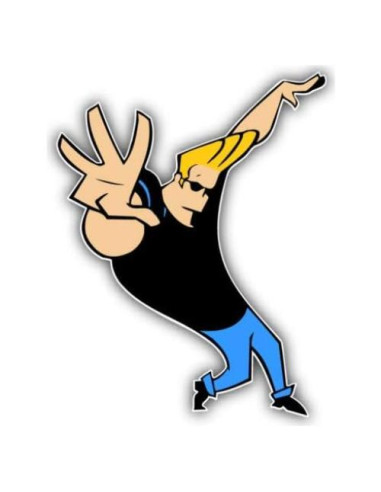 Calcomanía Gráfica Johnny Bravo - Impermeable para Auto y Laptop