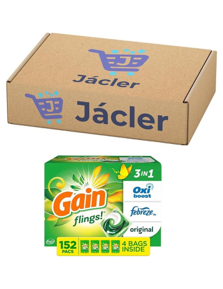 Gain flings! Detergente Líquido para Ropa 4 Bolsas 152 Unidades Gain flings! Detergente Líquido para Ropa 4 Bolsas 152 Unidades
