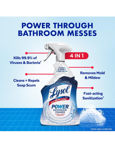 Limpiador Espumoso para Baños Lysol Power 32 Oz - Desinfectante