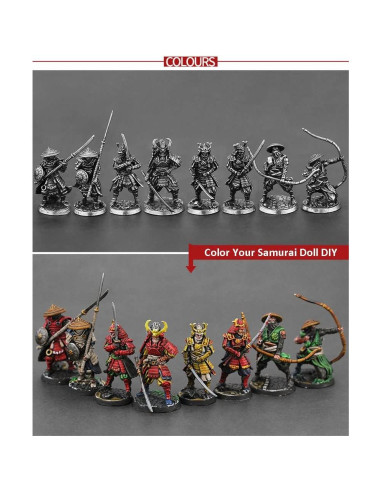 Conjunto de Juguetes Samurai CAULYS - 12 Muñecas de Cobre