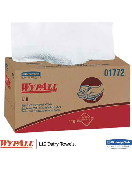 Toallas de Limpieza Ligera WypAll L10 - 1980 Hojas Blancas Toallas de Limpieza Ligera WypAll L10 - 1980 Hojas Blancas
