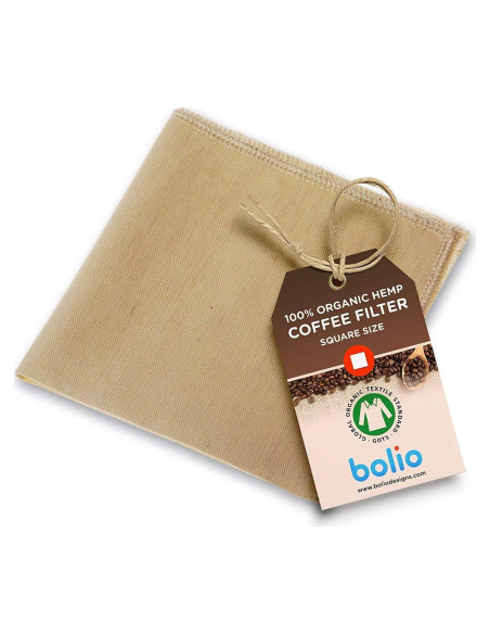 Filtro de café reutilizable Bolio de cáñamo orgánico 30x30 cm Filtro de café reutilizable Bolio de cáñamo orgánico 30x30 cm