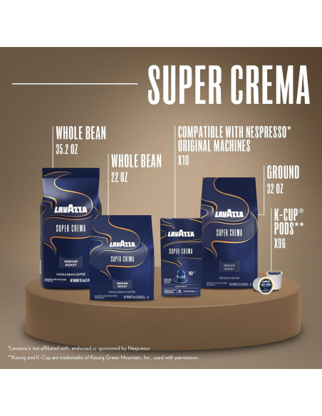 Café Molido Lavazza Super Crema 907g Tostado Medio Café Molido Lavazza Super Crema 907g Tostado Medio