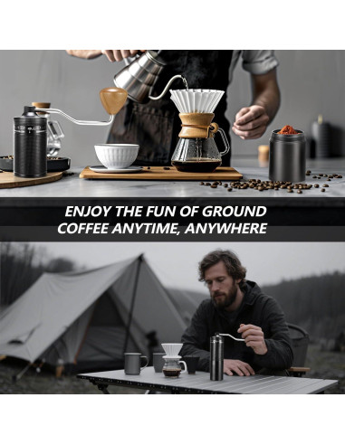 Molino de Café Manual Rollingsurfer C1 - Ajuste Externo, 20g