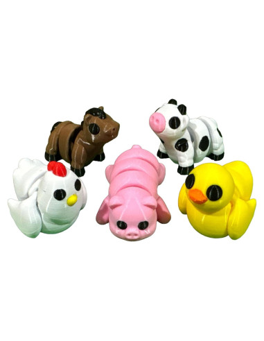 Animales Impresos en 3D ZOU3D - Granja 5 Pk - Juguetes Educativos