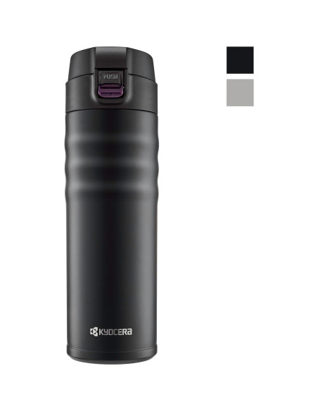 Taza de viaje Kyocera 500ml acero inoxidable negro mate Taza de viaje Kyocera 500ml acero inoxidable negro mate