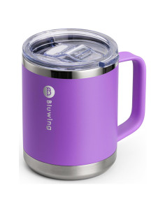 Taza de café aislada Bluwing 12 oz púrpura con tapa