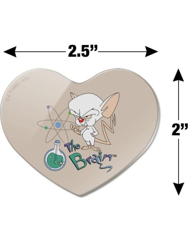 Imán de Refrigerador Acrílico Corazón Pinky y El Cerebro