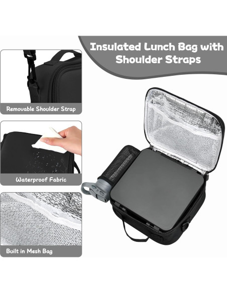 Caja de Almuerzo Pawtong con Termo Aislado 8oz y 4 Compartimentos Caja de Almuerzo Pawtong con Termo Aislado 8oz y 4 Compartimentos