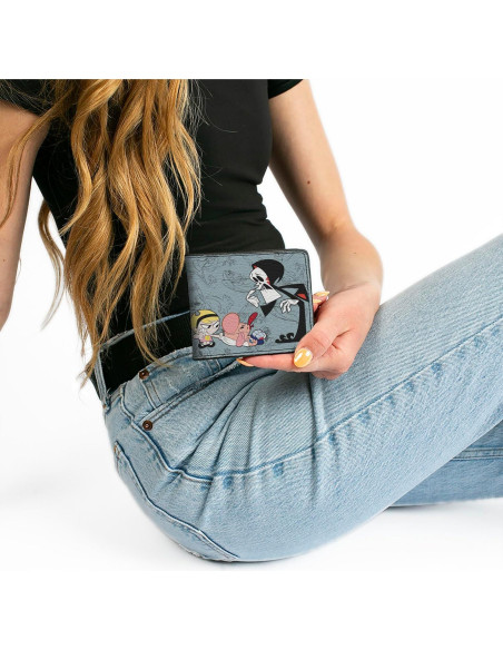 Cartera Bifold Buckle-Down de Cuero Vegano Warner Bros. Grim Cartera Bifold Buckle-Down de Cuero Vegano Warner Bros. Grim