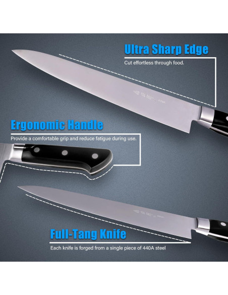 Cuchillo de Chef Japonés Sumteene 24.1 cm Mango Ergonómico Cuchillo de Chef Japonés Sumteene 24.1 cm Mango Ergonómico